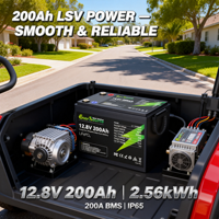Baterai LiFePO4 12.8V 12V 200Ah Deep Cycle Pengganti untuk Aki Timbal Asam Surya RV Kelautan