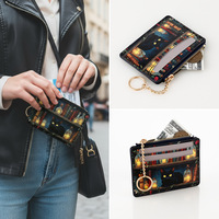 Tempat Kartu Ramping PU Fashion Minimalis Jepang Dompet Tipis Multi-Slot Tahan Air Wanita Kapasitas Besar Kancing Kawaii untuk Perjalanan