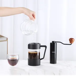 Oem/ODM biểu tượng tùy chỉnh pháp Báo Chí cà phê thủy tinh nhựa 350ml xách tay Pháp Báo Chí cà phê Maker
