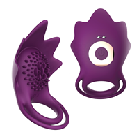 Anillo para Pene de Silicona con Forma de Estrella de Mar, Anillo para Pene Elástico Ajustable, 10 Frecuencias de Vibración, Resistente al Agua IPX5, Recargable por USB