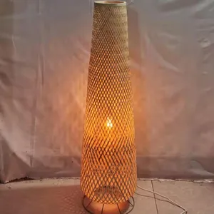 Top selling Handmade bamboo LED lamp table ceiling lamps natural pendant light table lamp shade cover