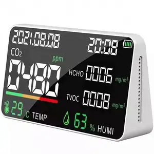Monitor portátil de calidad del aire 9 en 1, detector de gas co2, medidor de monóxido de carbono