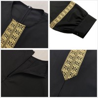Robe Abaya en Polyester Respirant pour Femmes, Robe Islamique avec Poches, Vêtement de Prière Maxi et Hijabs pour Adultes