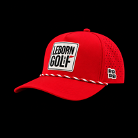 Casquette de baseball et de golf d'extérieur imperméable à 5 panneaux bicolore avec visière incurvée et logo PVC personnalisé – Vente en gros