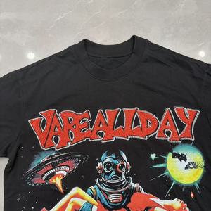 T-shirts VARE ALL DAY pour hommes en coton de haute qualité avec impression de vaisseau spatial extraterrestre et strass thermocollés, vente en gros - Product Image 3