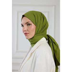Pañuelo de Algodón Puro Verde Oliva Liso y Transpirable para Mujer - Product Image 2
