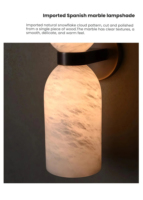 JYLIGHTING Applique murale linéaire en marbre d'albâtre espagnol et cuivre, éclairage LED de luxe, décoration intérieure, applique murale pour couloir