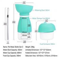 Bouteille d'eau portable pour chien, pliable, anti-fuite, 3 en 1, en silicone, pour la marche en plein air, les voyages, la nourriture et l'eau