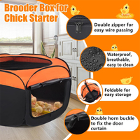 Grande cage à poussins pop-up à double porte, structure pliable portable, idéale pour l'élevage de poussins en intérieur et en extérieur