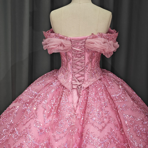 Jancember 6727 Vintage Sweetheart Pink Empire Lace 15 vestidos de quinceañera para niñas - Product Image 6