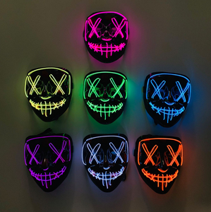 2019 <span class=keywords><strong>Amazon</strong></span> Spot Sale Fancy Purge Neon <span class=keywords><strong>Halloween</strong></span> Led Mask Rave EL Wire Mask para fiesta - Product Image 3
