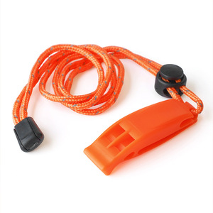 Silbato de doble frecuencia para exteriores, naranja, ABS, resistente al agua, con cordón para equipo de supervivencia de emergencia - Product Image 1