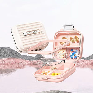 Boîte de rangement pour pilules, boîte de rangement pour médicaments, boîte à pilules compacte hebdomadaire avec système de verrouillage, adaptée aux voyages en plein air, multi-usages - Product Image 2