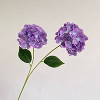 Bunga Hydrangea Buatan HGA, Bunga Hydrangea Sutra Realistis Tangkai Tunggal untuk Pajangan Komersial Dekorasi Ruang Tamu Grosir