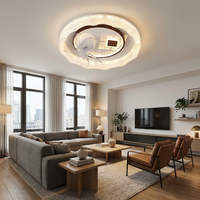 Plafonnier de salon à haute luminosité, protection des yeux, sans scintillement, ventilateur invisible créatif, lampe LED circulaire pour maison contemporaine