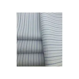 Promotional Top Quality 50% Cotton 50% Polyester Wrinkle Free Stripe Shirt Fabric