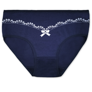 Wholesale Plain Cotton Women <strong>Panties</strong> Mid Rise Curvy Full Coverage <strong>Tiny</strong> Lace Bow Anti-light Underwear Ready to Ship 2XL-4XL - Product Image 5