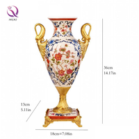 Vase en porcelaine haut de gamme de style européen, artisanat créatif antique de luxe, décorations de table