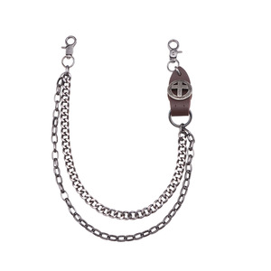 Unisex Metal Waist <b>Chain</b> Zinc Alloy Cross Design Double Ring For <b>Jeans</b> Punk Style Daily Wear Hip Hop Fashion Accessory - Product Image 5