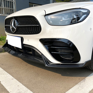 Mercedes-Benz E-Class W213 2021+ Front Bumper Lip Splitter Piano Black Carbon Fiber Texture PP Material - Product Image 4
