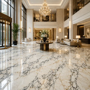 Losa de piedra sinterizada con aspecto de mármol Bulgari Gold, baldosa de porcelana con aspecto de mármol pulido de 1600 x 3200 x 12 mm para pared - Product Image 6