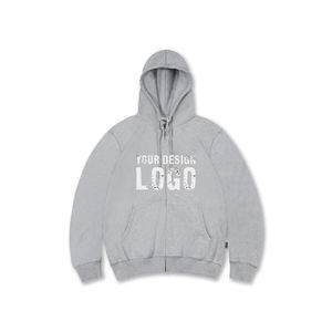 Sweat-shirts pour hommes à capuche, couleur unie, avec cordon de serrage et fermeture éclair, style décontracté et sportif, coupe ample, pour la vente en gros - Product Image 5