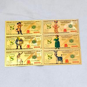 Billet de banque plaqué or <span class=keywords><strong>Shrek</strong></span>, monstre, feuille d'or, pièce commémorative, objet de collection, souvenir - Product Image 1