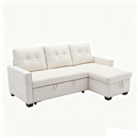 Sofá Cama Convertible Moderno en Forma de L Multiusos para un Cómodo Asiento de 4 Plazas y Relajación