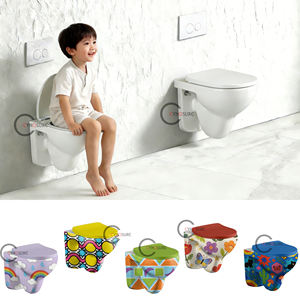 WC de salle de bain, toilettes à deux pièces, design moderne, sans bride, siphon en P, modèle occidental, siège de toilettes pour enfants, fabrication OEM - Product Image 1