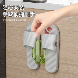 Bathroom Hook Wall Mounted Transparent Shoe Rack For Slippers Storage Durable Corner Mount - Product Image 3
