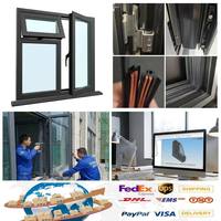 Ventana Abatible Vertical Moderna de Aleación de Aluminio, Insonorizada, con Doble Acristalamiento, Apertura Exterior para Villa, Apartamento, Dormitorio
