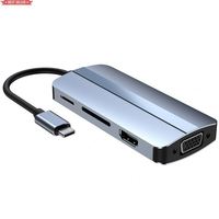 Hub USB-C JUMON personnalisé 8-en-1 avec lecteur Micro SD USB 3.0 PD 2.1, 5-8 ports pour station d'accueil vidéo 4K (d'occasion)