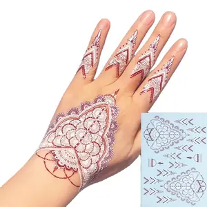 White brown water transfer paste India Hannah tattoo stickers tattoo ink jet Middle East Henna lace temporary tattoo