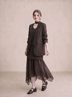 Ensemble 2 pièces Nicecover pour femme : Blazer et robe asymétrique en maille patchwork, tenue élégante pour le bureau et les soirées