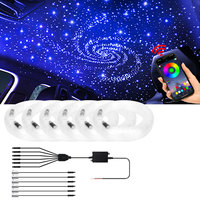 Kit d'éclairage de plafond Twinkle Star pour voiture, éclairage ambiant en fibre optique LED RGBW, télécommande par application, lumière de plafond à intensité variable