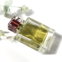 Flacon de parfum vide en verre transparent de 100 ml avec atomiseur, élégant, à rayures latérales rectangulaires, pour huiles essentielles