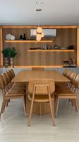 Ensemble de table et chaises de salle à manger modernes en bois pour la maison, restaurant, patio, extérieur, mobilier de salon - Vente en gros usine