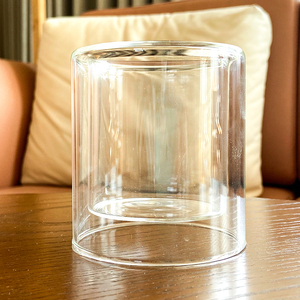 Portacandele a cera profumata personalizzati <span class=keywords><strong>in</strong></span> <span class=keywords><strong>vetro</strong></span> borosilicato alto a doppia parete barattoli trasparenti recipienti e tazze - Product Image 4
