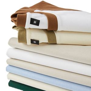 Camiseta de Verano para Hombre, Casual, de Color Sólido, Manga Corta, Corte Holgado, 260GSM, 100% Algodón, Venta al Por Mayor - Product Image 1