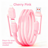 Nuevo Cable Tipo C 2 en 2 de 240 W, Cable USB 4 en 1 para iOS con Transferencia de Datos de 480 Mbps, Cable de Silicona para Teléfono y Tableta con Carga Rápida PD de 1.2 M