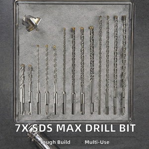 7x đầy đủ cacbua nghiêng SDS cộng với <span class=keywords><strong>4</strong></span> máy cắt búa khoan bit 10mm cho gạch đá bê tông thép bền cacbua vonfram Xoắn - Product Image 3