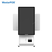 WestarPOS CRS001, Último Diseño, Kiosco POS con Pantalla Grande de 24 Pulgadas, Impresora Integrada, Escáner, NFC, Color Blanco y Azul