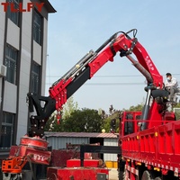 TLLFY Grue hydraulique articulée montée sur camion 500 kg, moteur DF, surveillance à distance, composant moteur principal, rotation 360°, 7,65 m