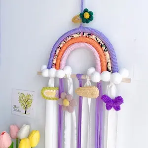 طقم زينة من الكرامات المطرز باللون الكروي يعلق على الحائط كرات ملونة على شكل إكليل لزينة غرفة الأطفال والفتيات أثناء الاحتفال بالمولودة
