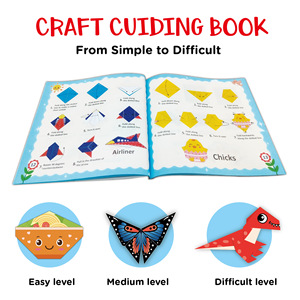 Kit de papier <span class=keywords><strong>origami</strong></span> pour enfants, ensemble de bricolage pour animaux 3D faits à la main avec instructions en anglais, papier pliable coloré et créatif - Product Image 3