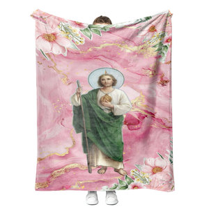 Mantas de Franela Personalizadas al por Mayor con Estampado de San Judas Tadeo, Mantas de Poliéster Cálidas y Suaves para Sofá, Mantas Pequeñas de Terciopelo - Product Image 3
