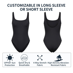 <span class=keywords><strong>Maillot</strong></span> de bain une pièce à manches longues pour femme, combinaison de surf multifonction UPF50+ avec fermeture éclair avant et soutien-gorge intégré - Product Image 3