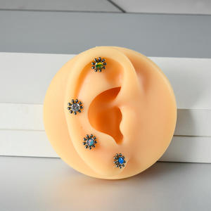 G23 Titan Labret Beschichtung Innen gewinde Klar kristall Helix Ohr Piercing Labret Diath Tragus Ohr stecker für Frauen - Product Image 5