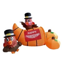 Nouveauté transfrontalière très demandée : Décoration gonflable de 18 m pour Thanksgiving, motif dinde et citrouille, avec éclairage LED, en polyester, pour fêtes en extérieur