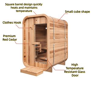 Sauna a Secco e Umido in Cedro FSC per 2 Persone, Cabina Sauna Commerciale per Interni/Esterni Focalizzata sulla Recupero per Centri Benessere e Spa - Product Image 2